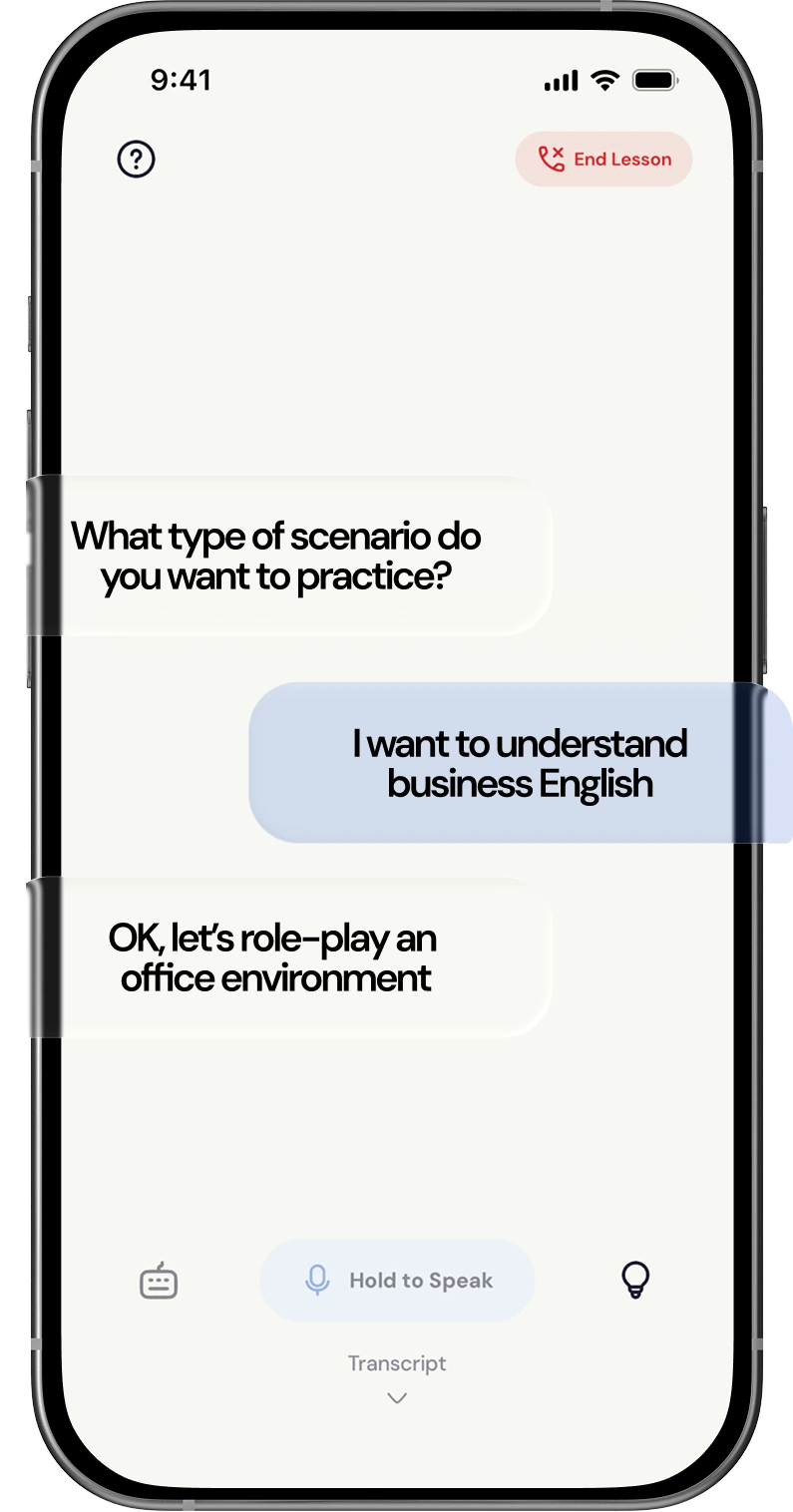 Fluenta app on iPhone
